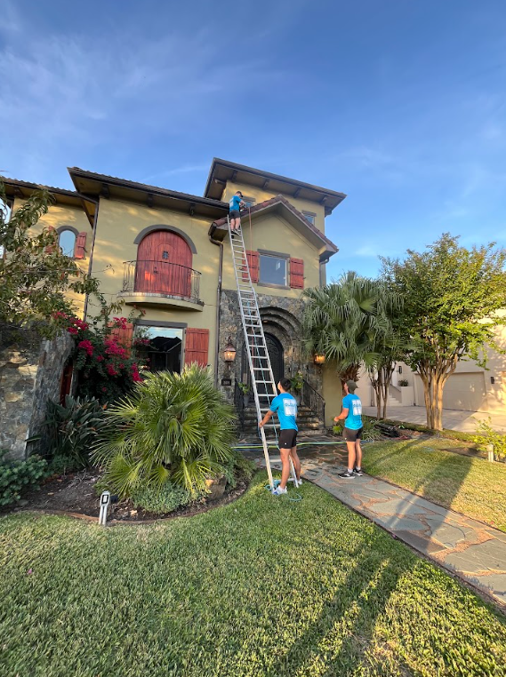 Exterior softwashing surface treatment